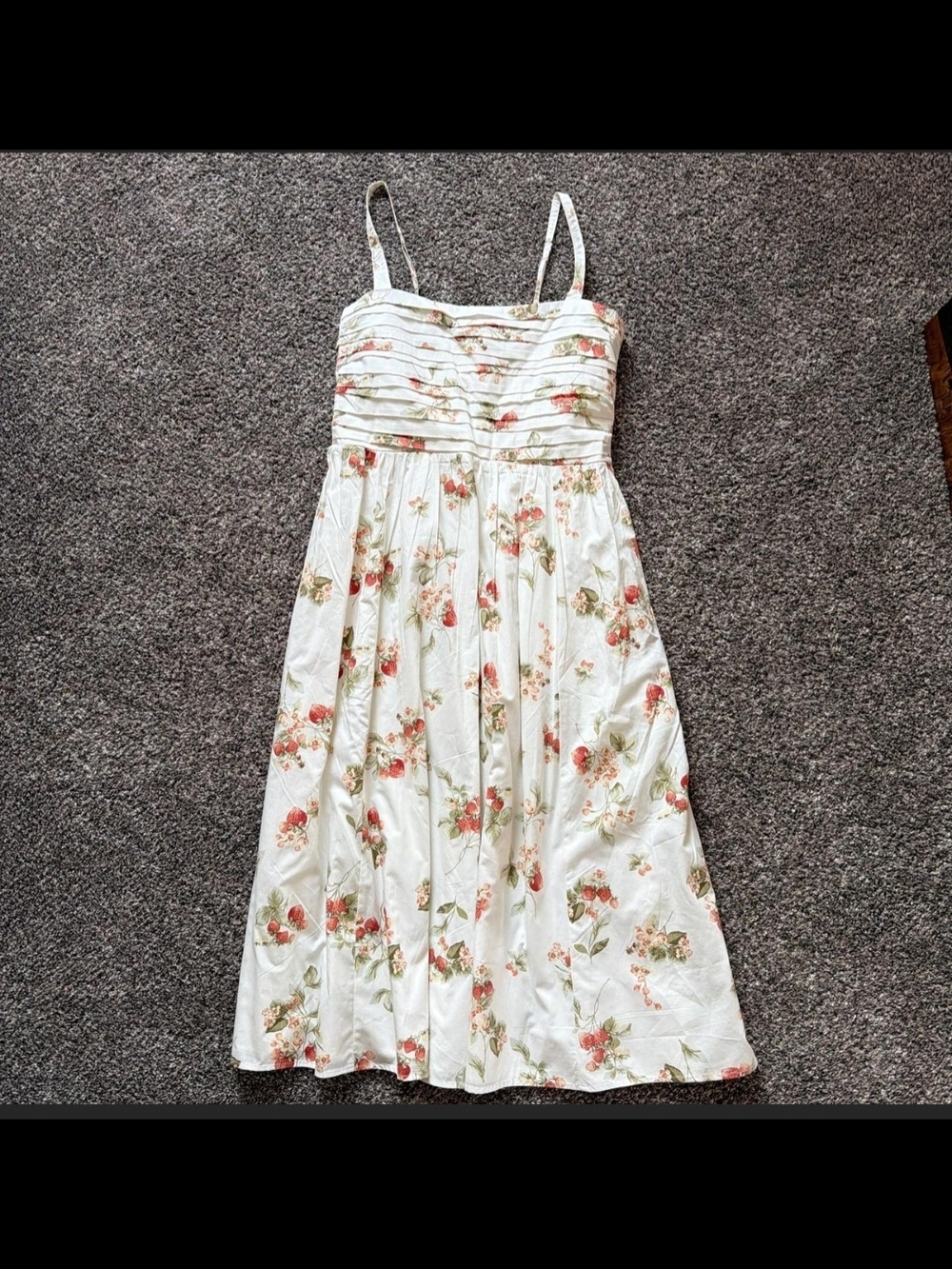 Abercrombie & Fitch White Floral Midi Dress with Rust Accents - Picture 2 of 5